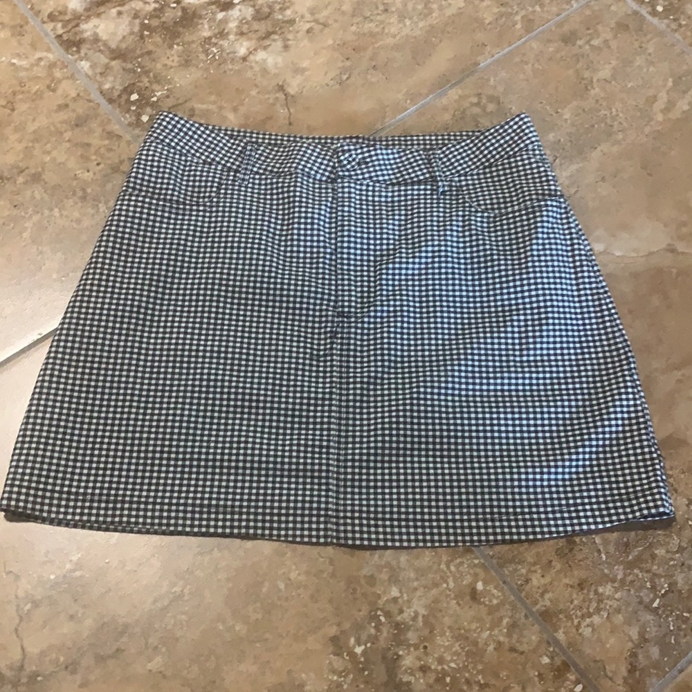Gingham french mini skirt